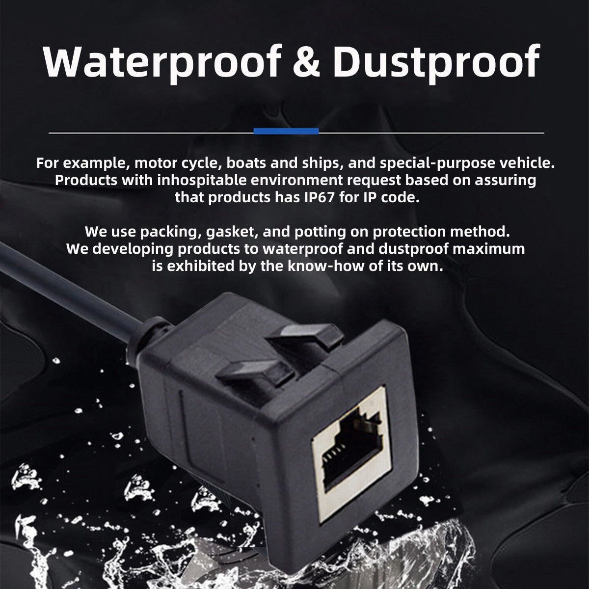 UT-016-1.0M 1m Waterproof Latch Locking CAT6 RJ45 Male to Female Car Panel Mount Design Lan Ethernet Network Extension Cable