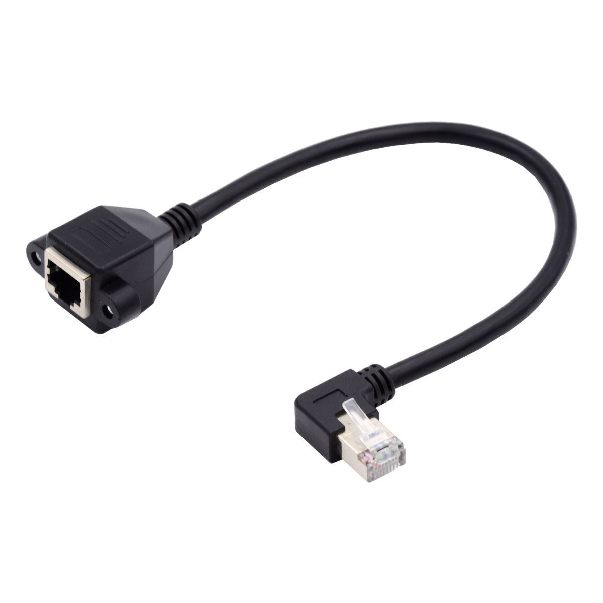 UT-011-RI 0.3m Right Angled 90 Degree 8P8C FTP STP UTP Cat6 Male to Female LAN Ethernet Cord Network Extension Cable
