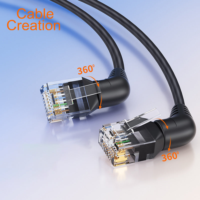 Cablecreation CL0370 1m Cat6A Patch Ethernet Cable Rotation Head RJ45 Connection Line for Computer Networking