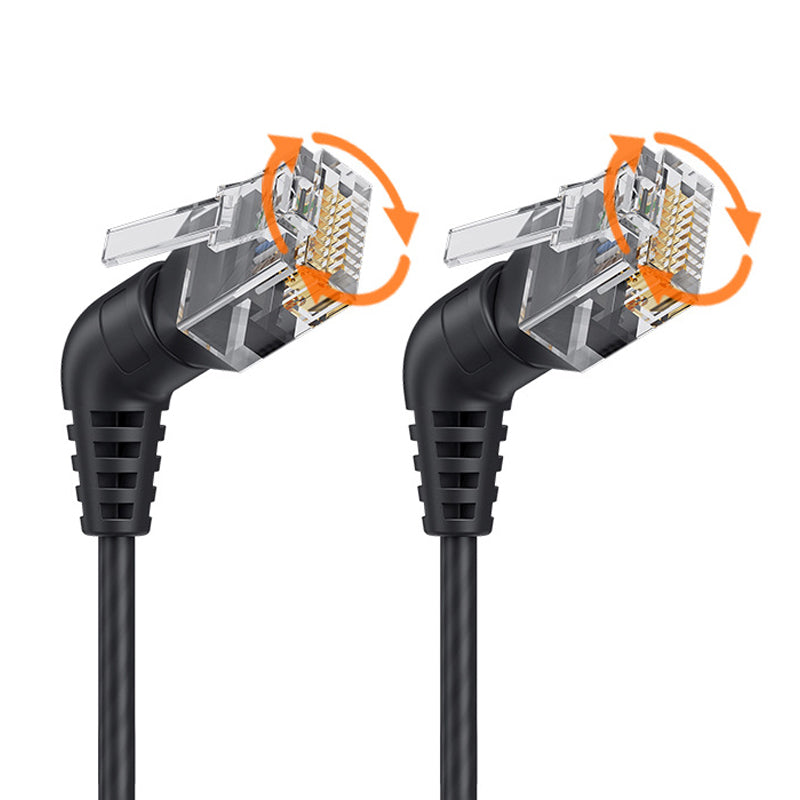 Cablecreation CL0370 1m Cat6A Patch Ethernet Cable Rotation Head RJ45 Connection Line for Computer Networking