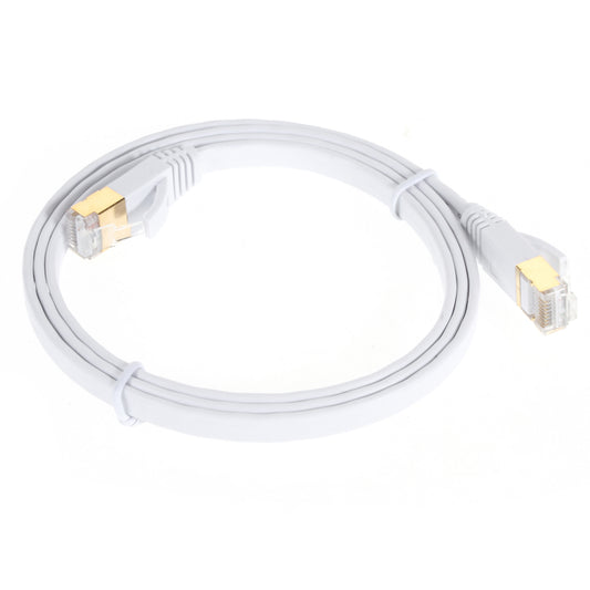 2m CAT-7 10Gbps Flat Ethernet Patch Cable RJ45 LAN Gigabit Network Cord - White