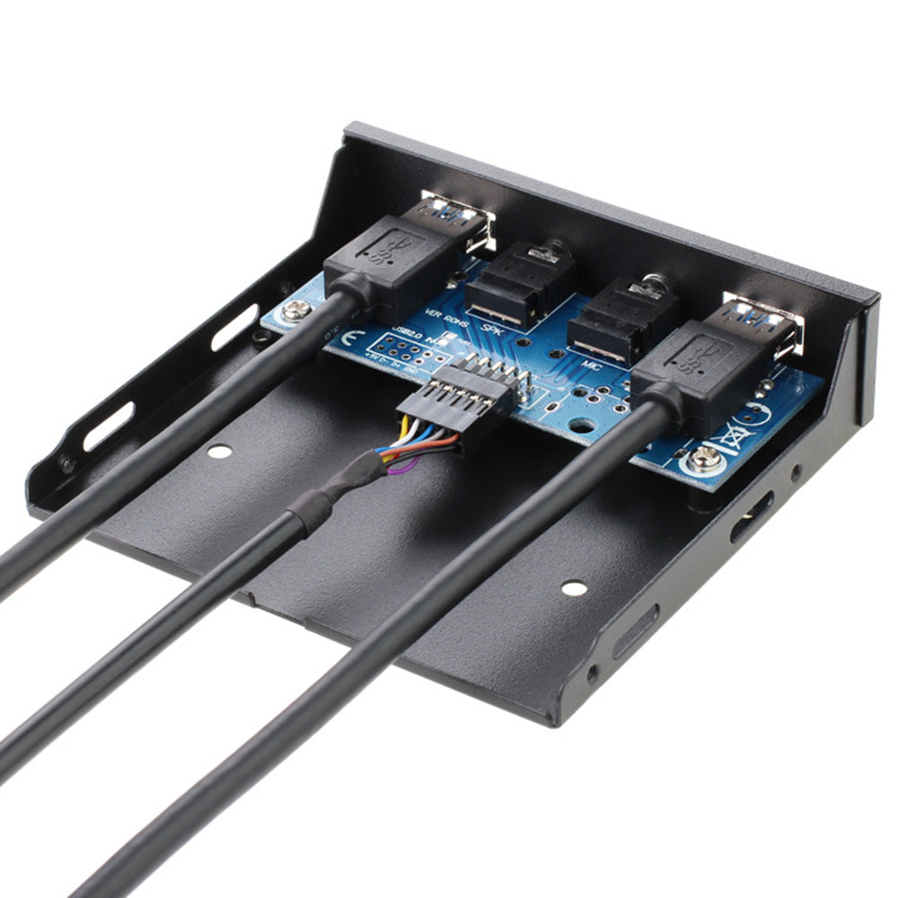 3.5 Inch 2-port USB 3.0 Front Panel with HD Audio Microphone Ports for Computer Case (0.6m)