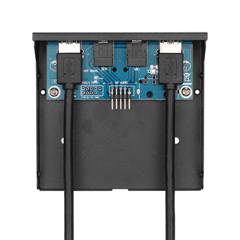 3.5 Inch 2-port USB 3.0 Front Panel with HD Audio Microphone Ports for Computer Case (0.6m)