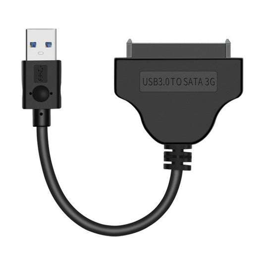 USB 3.0 to Sata 22-pin Adapter Cable Nickel-plated Connector Cord for 2.5 Inch HDD SSD (0.15m) - Black
