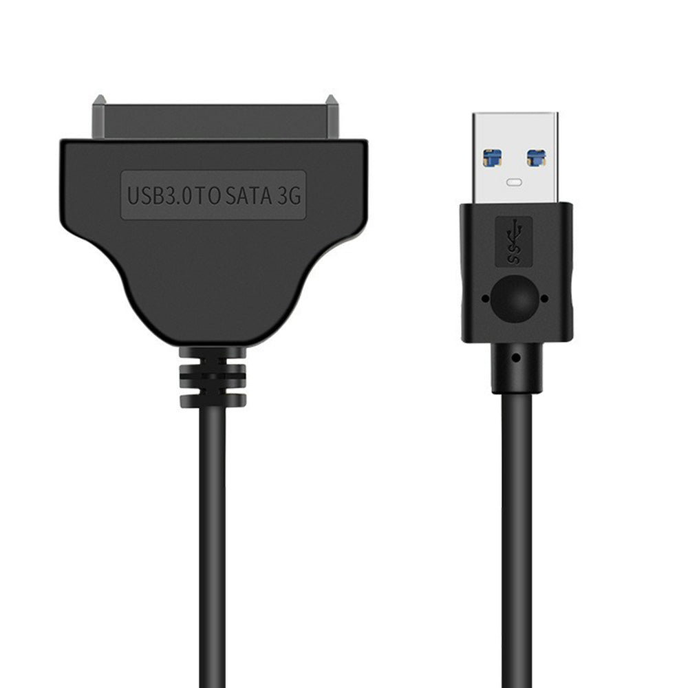 USB 3.0 to Sata 22-pin Adapter Cable Nickel-plated Connector Cord for 2.5 Inch HDD SSD (0.15m) - Black