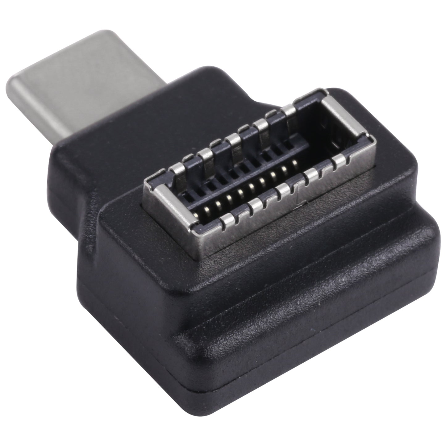 Type E Female to Type-C Male Converter 90 Degree Elbow Extension Adapter for PC Motherboard