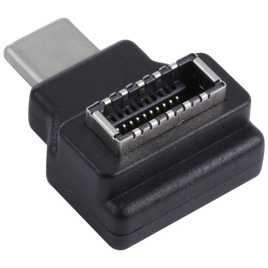 Type E Female to Type-C Male Converter 90 Degree Elbow Extension Adapter for PC Motherboard