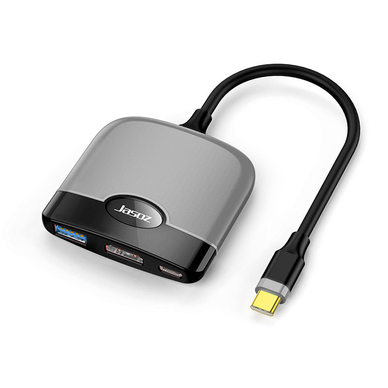 JASOZ H106 3-in-1 Type-C Hub HDMI PD USB3.0 Adapter Dock Station for Nintend Switch - Grey