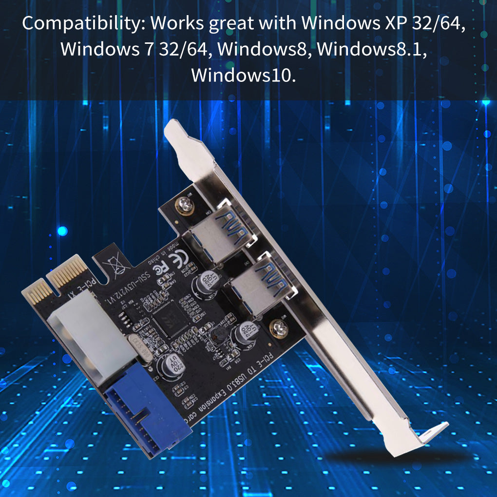 USB 3.0 PCI-E Expansion Card 2 Port USB3.0 Hub Internal 20-pin USB 3 to PCIE PCI Express Adapter Card