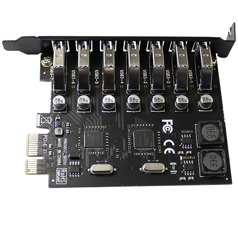7-port USB 3.0 PCI-E Expansion Card Adapter USB 3.0 Hub External Controller PCI Express Card