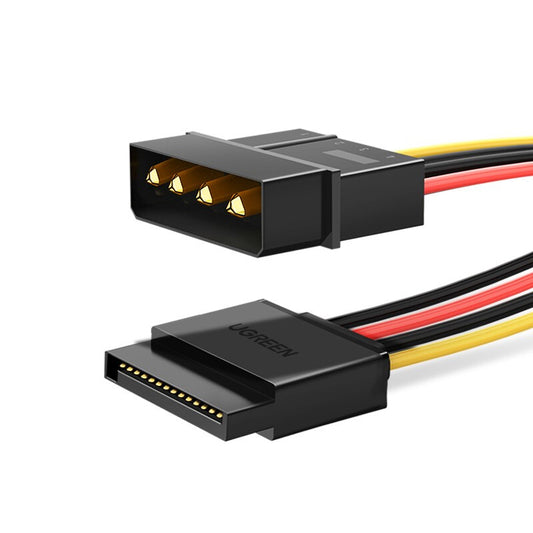 Uniqkart 50720 0.2m SATA 15-Pin Female to IDE Large 4-Pin Molex Adapter Cable Hard Drive Power Cord
