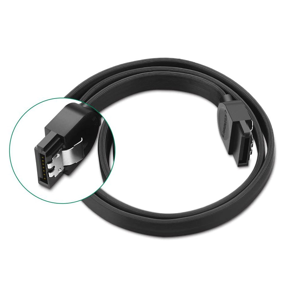 Uniqkart 30796 0.5m SATA III Cable High Speed 6Gbps Straight HDD SSD CD SATA 3.0 Cord with Locking Latch