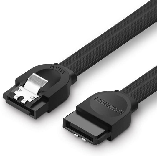 Uniqkart 70417 0.25m SATA III Cable 6Gbps Straight Data Cable SATA 3.0 with Locking Latch for HDD/SSD/CD and DVD Drives
