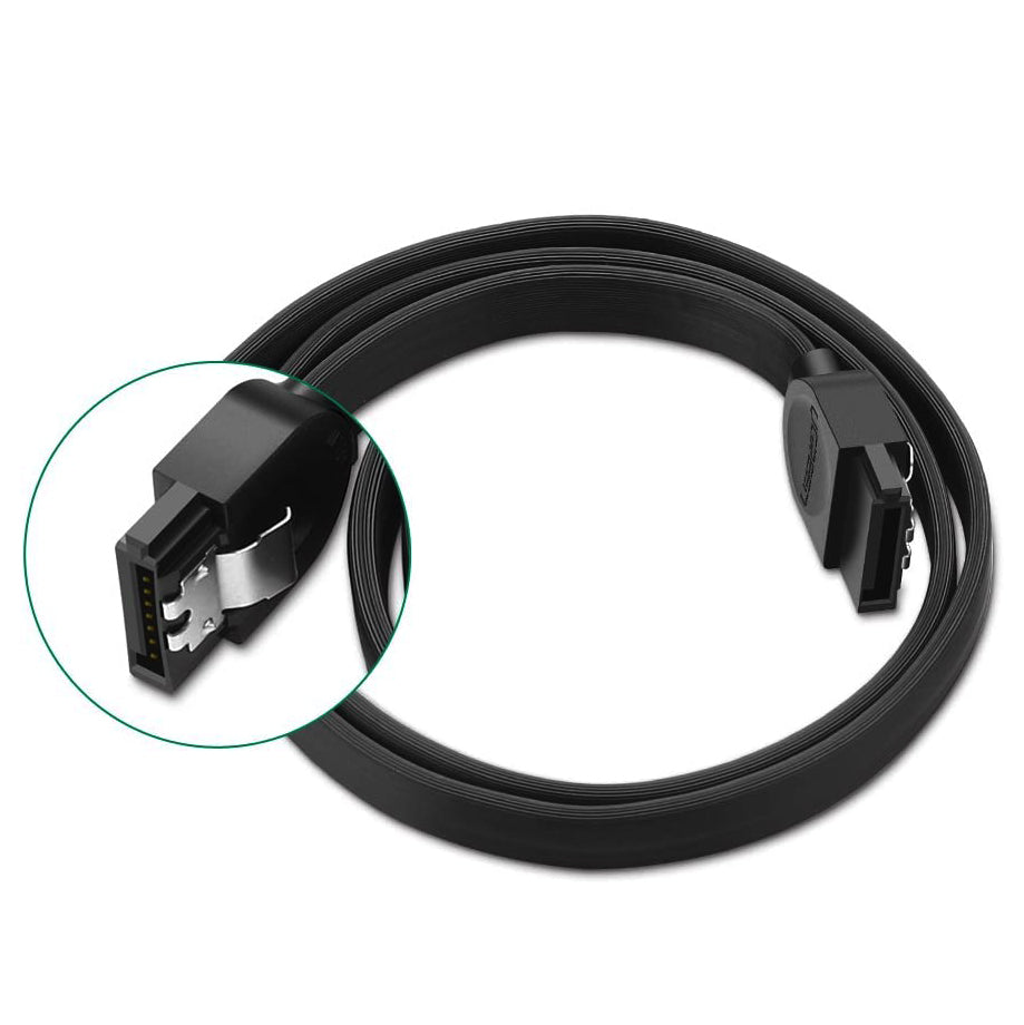 Uniqkart 70417 0.25m SATA III Cable 6Gbps Straight Data Cable SATA 3.0 with Locking Latch for HDD/SSD/CD and DVD Drives