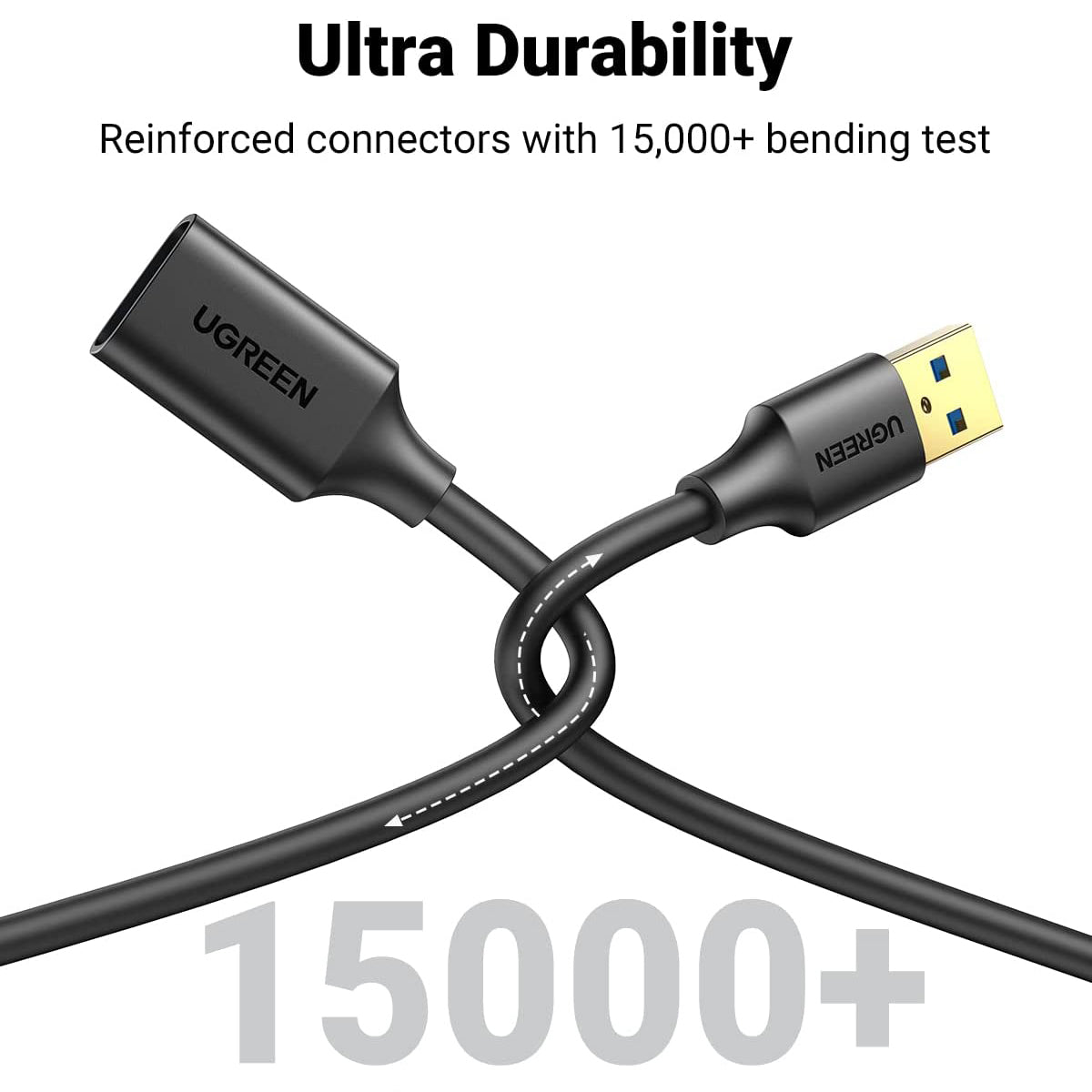 Uniqkart 10368 1m USB 3.0 Extension Cable Male to Female High Speed Data Transfer for Webcam USB Keyboard USB Flash Drive