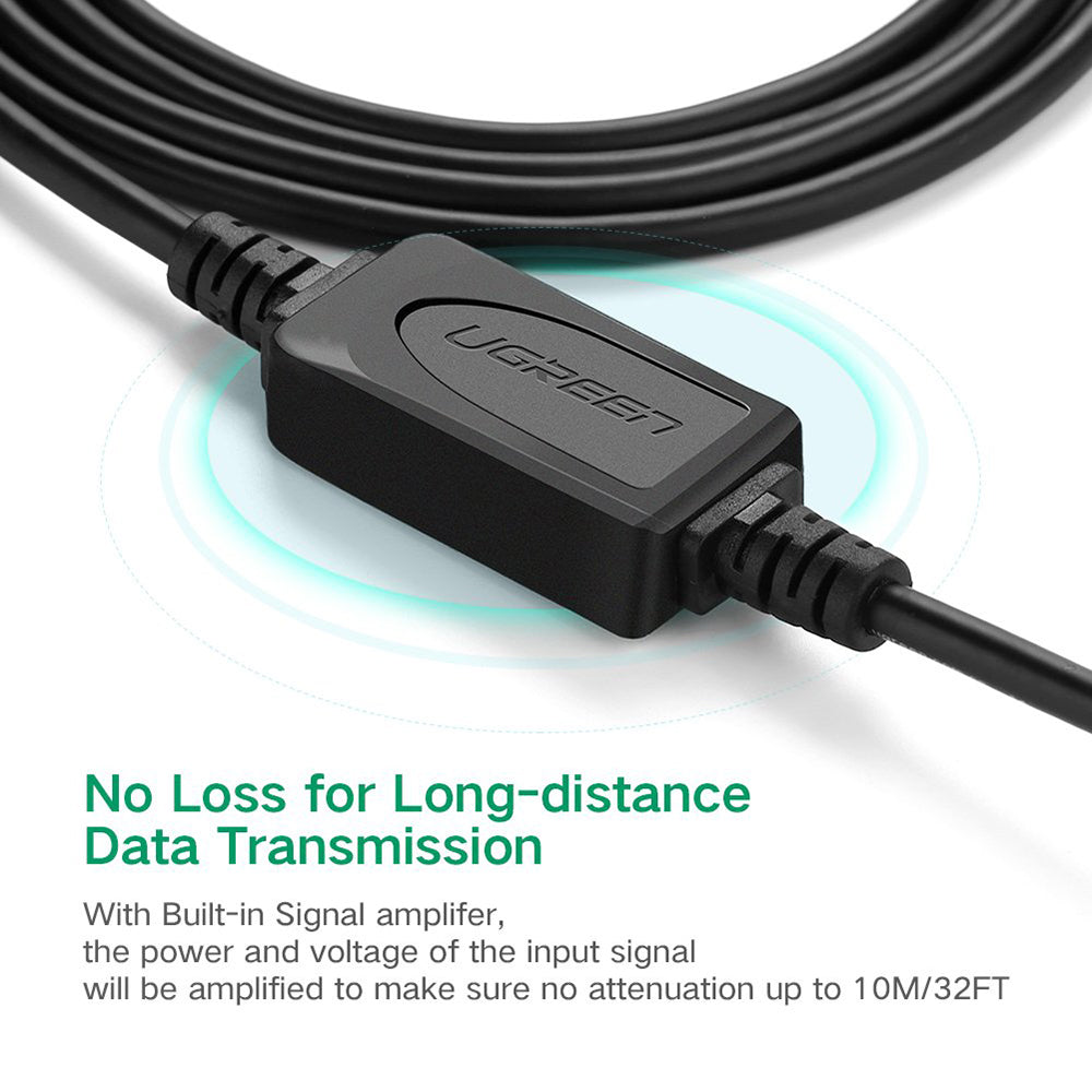 UGREEN 10362 15m USB2.0 Printer Cable with Amplifier Extender USB Printer Cord Support 480 Mbps Data Transfer Compatible with Mac/HP/Canon/Dell/Xerox/Samsung