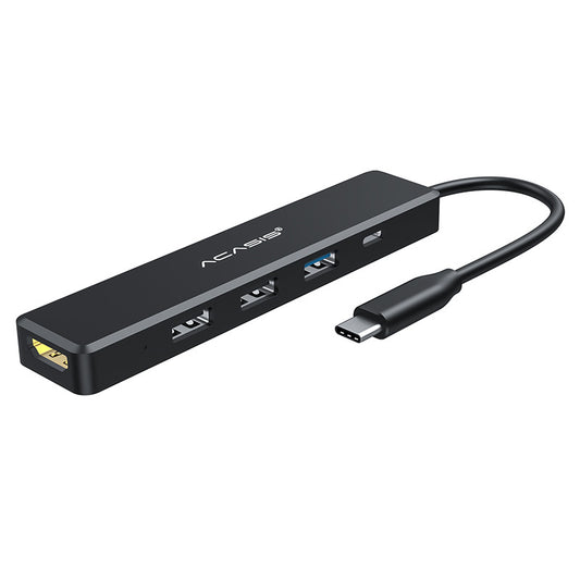 Uniqkart CM070 USB-C Hub 5 in 1 USB C to 2 USB2.0+HD+USB3.0+60W PD Charging Docking Station USB-C Splitter Hub