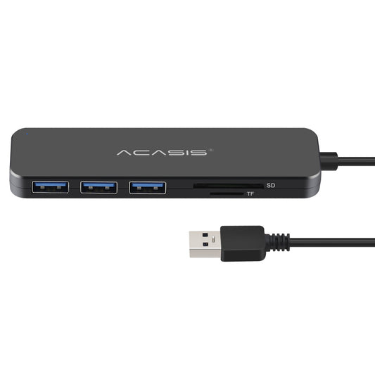 Uniqkart AB3-CL42 0.3m USB Hub Adapter USB3.0 to 3 USB3.0 + TF/Memory Card Hub Converter Portable Multi-Port Splitter 5Gbps High-Speed Data Transfer