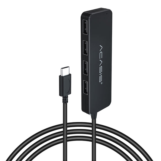 Uniqkart AC2-L412 1.2m Type-C to 4 USB2.0 Hub Adapter Portable USB-C Hub Multi-Port Type-C Splitter Converter Support 480Mbps Data Transfer