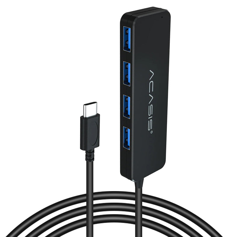 Uniqkart AC3-L412 1.2m USB-C Hub Multi-Port 1 to 4 Type-C Splitter Converter Type-C to 4 USB3.0 Adapter Cable for Tablets Laptops