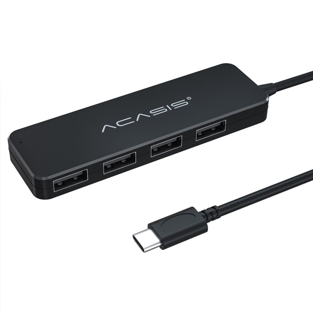 Uniqkart AC2-L42 0.2m Type-C to 4 USB2.0 Hub Adapter Multi-Port USB-C Hub Portable Type-C Splitter Converter 480Mbps Data Transfer