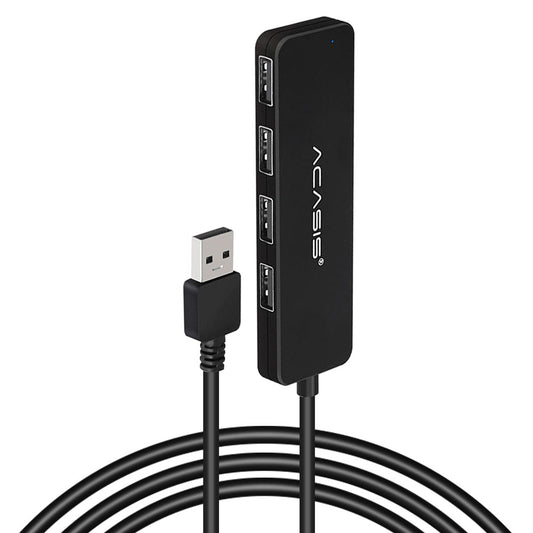 Uniqkart AB2-L412 1.2m Cable 4 Ports USB2.0 Hub 480Mbps Data Transmission USB Hub Splitter