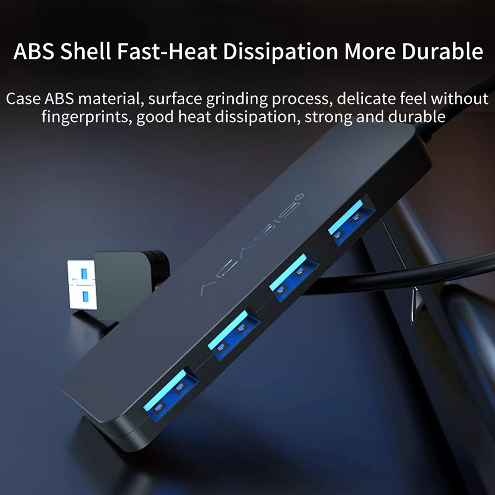 Uniqkart AB2-L412 1.2m Cable 4 Ports USB2.0 Hub 480Mbps Data Transmission USB Hub Splitter
