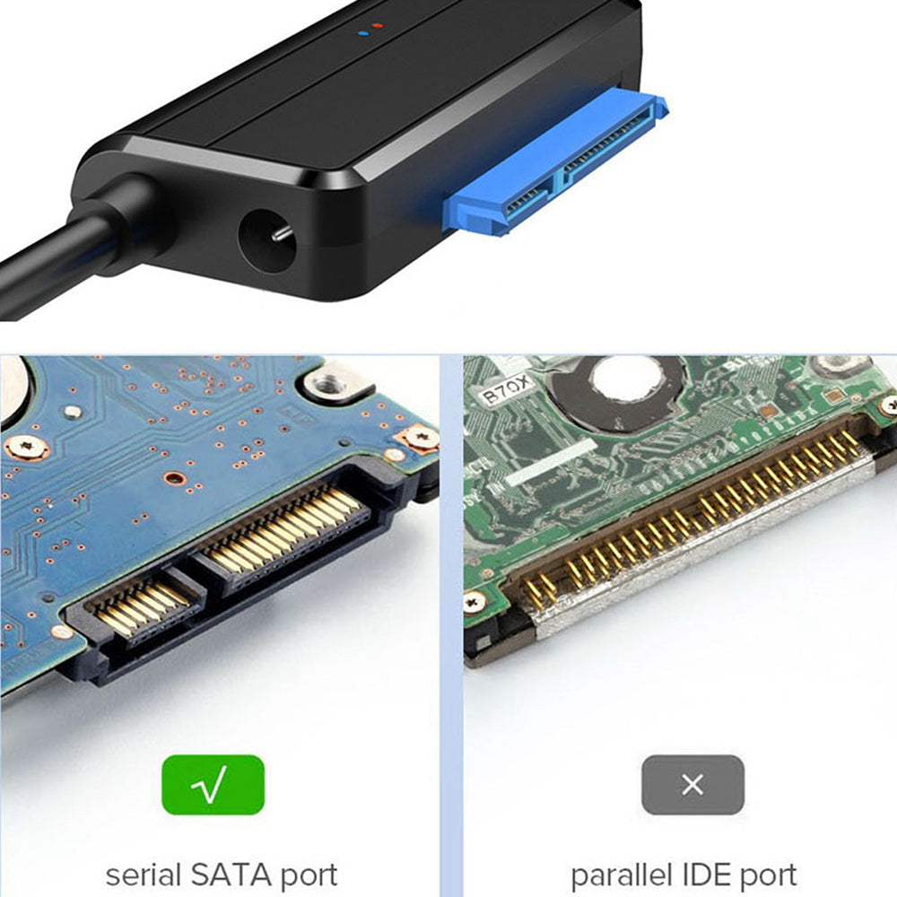U3-027-RI 0.3m USB 3.0 to Angled SATA 22 Pin Adapter Cable for 2.5&quot; 3.5&quot; Hard Disk Drive SSD for Desktop Laptop (No Power Supply)