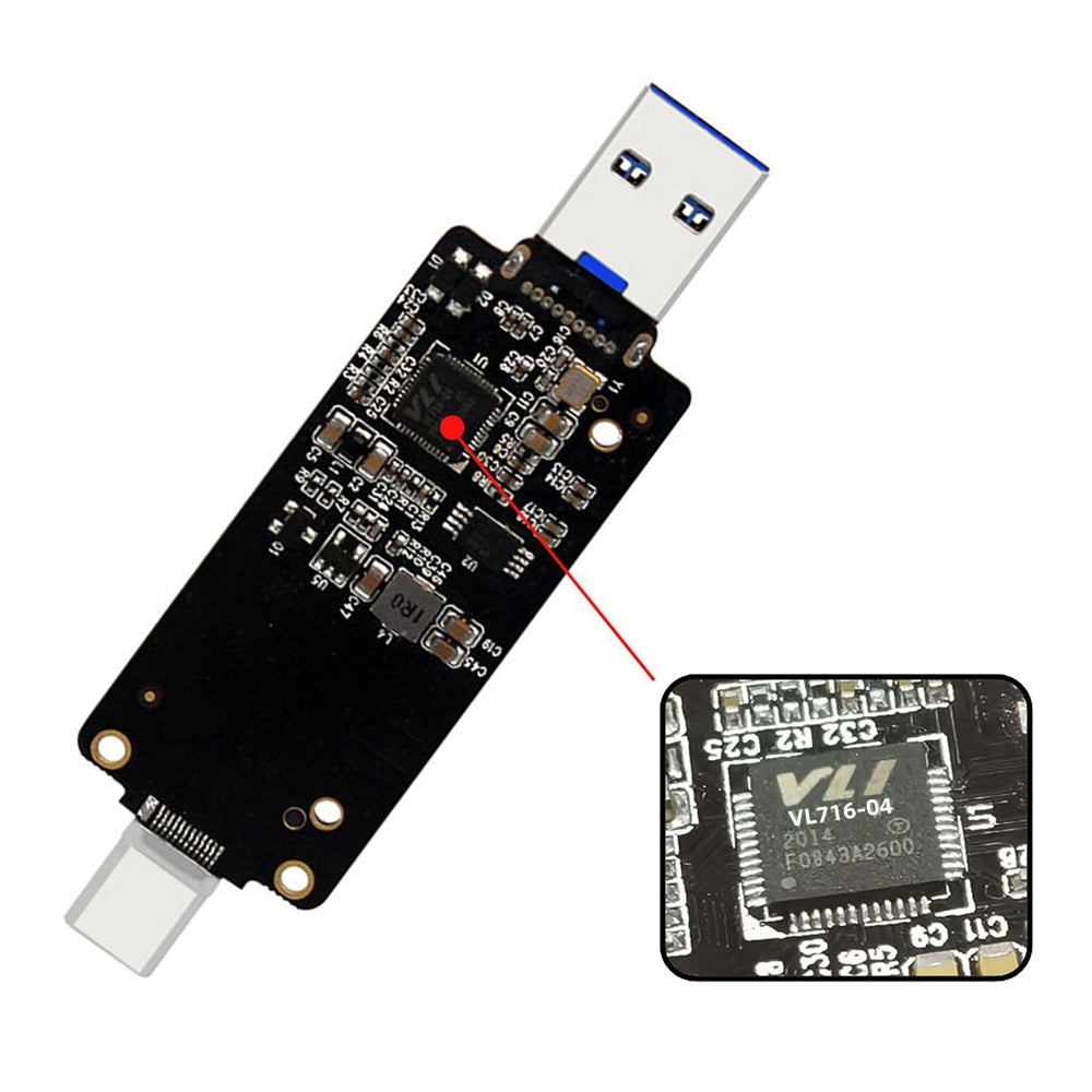 U3-039 USB3.0+USB-C to CFast 2.0 Card Adapter PCBA CFast Card Reader for Desktop Laptop Data Transfer Converter Support 10Gbps High Speed