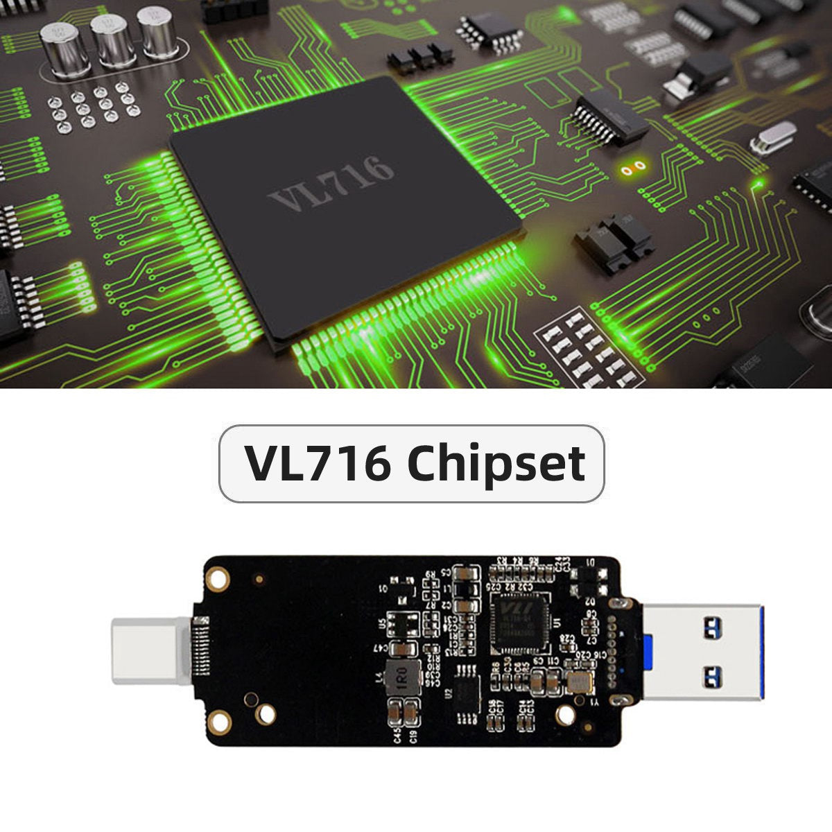 U3-039 USB3.0+USB-C to CFast 2.0 Card Adapter PCBA CFast Card Reader for Desktop Laptop Data Transfer Converter Support 10Gbps High Speed
