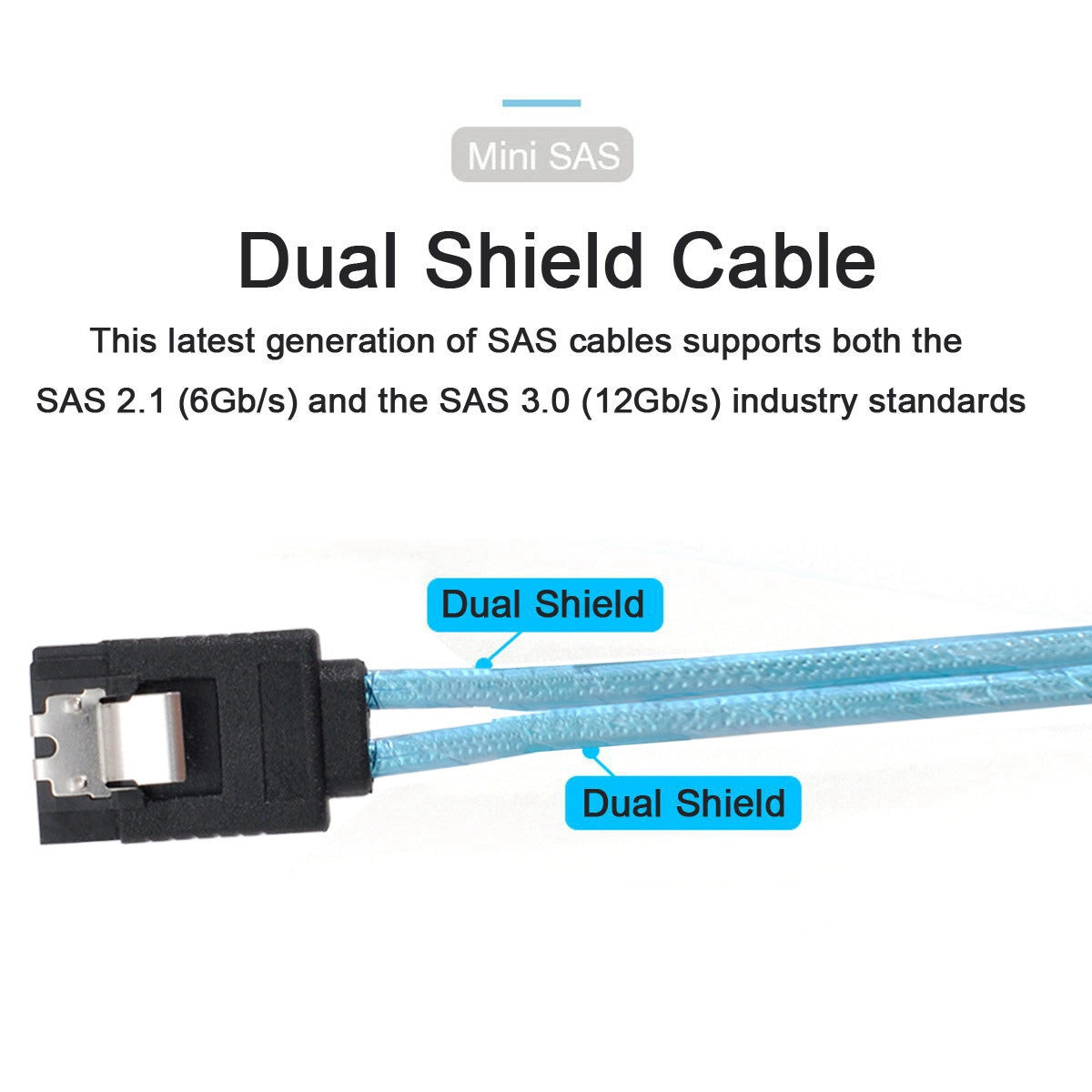 SF-009-0.5M Internal SAS 4 SATA Host to 4 SATA 7-pin Target Hard Disk 6Gbps Data Server Cable