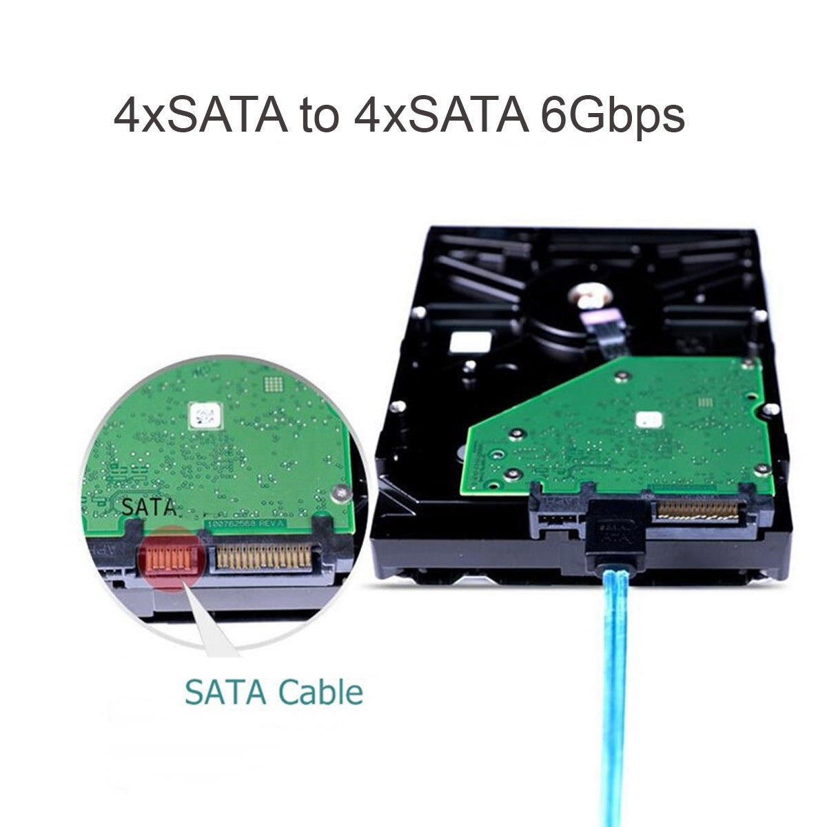 SF-009-0.5M Internal SAS 4 SATA Host to 4 SATA 7-pin Target Hard Disk 6Gbps Data Server Cable