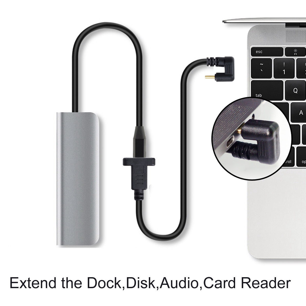 UC-049-OS 0.3m USB-C Cable 180-Degree Elbow Type-C Male to Type-C Female Extension Data Cable Support 10Gbps Transmission