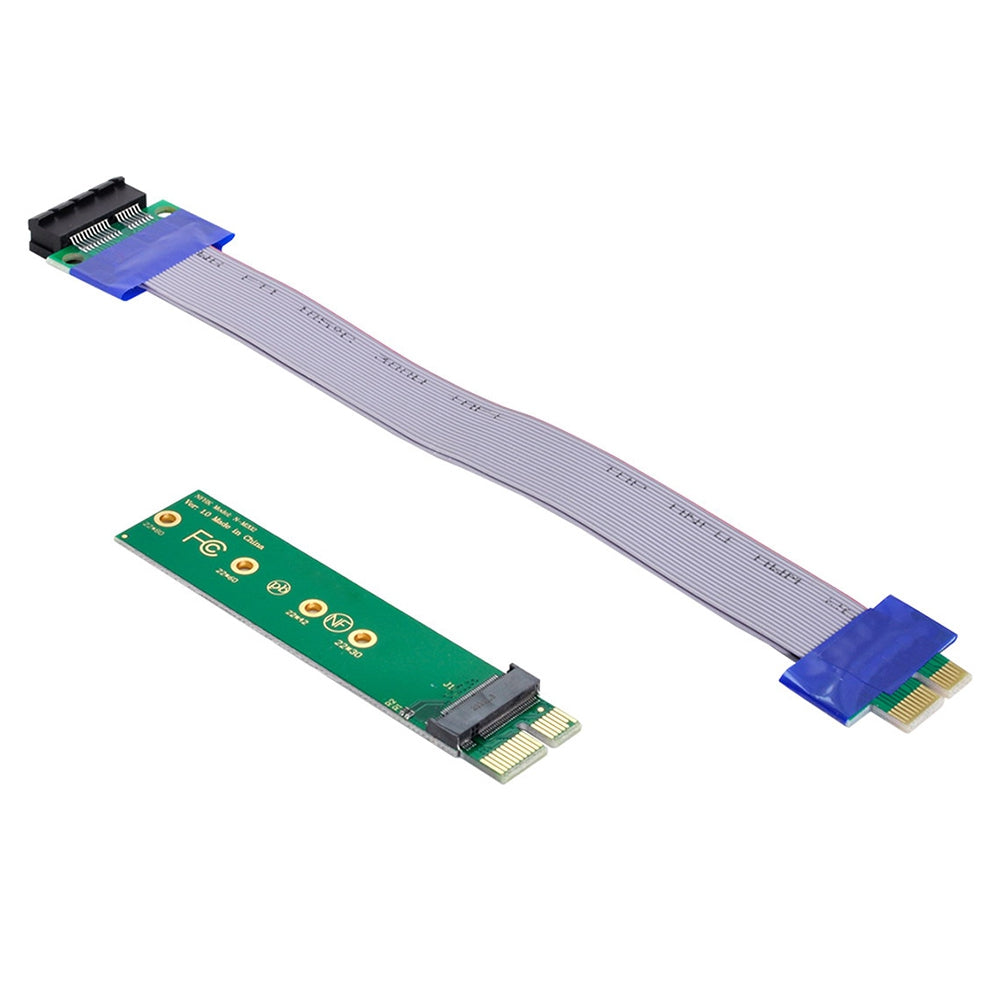 EP-051+SA-002 M2 NGFF M-key NVME AHCI SSD to PCI-E 3.0 X1 Vertical Adapter with Extension Cable