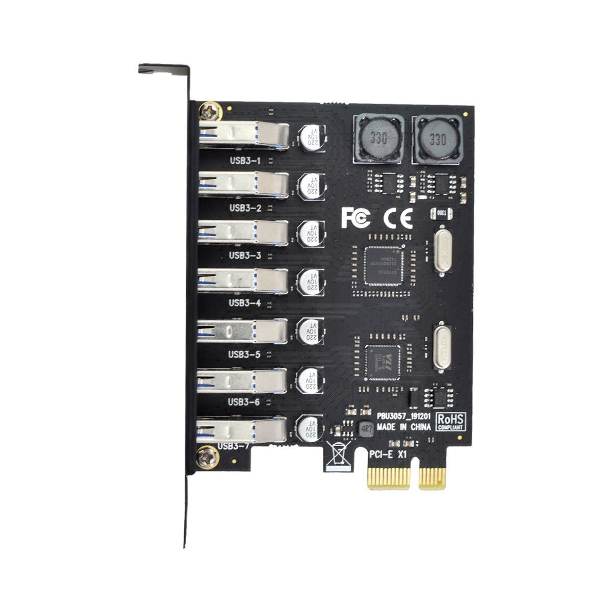 U3-019-7P 7 Ports 5Gbps PCI-E to USB 3.0 HUB PCI Express Expansion Card Adapter with NEC+VLI Dual Chip