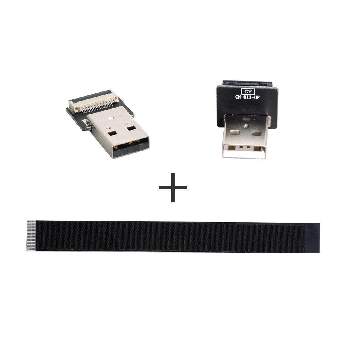 U2-031-UP-0.2M CN-011-MA/CN-011-UP/CN-019-0.2M Up Angled USB 2.0 Type-A Male to Male Flat FPC Data Cable 90 Degree for FPV/Disk/Scanner/Printer
