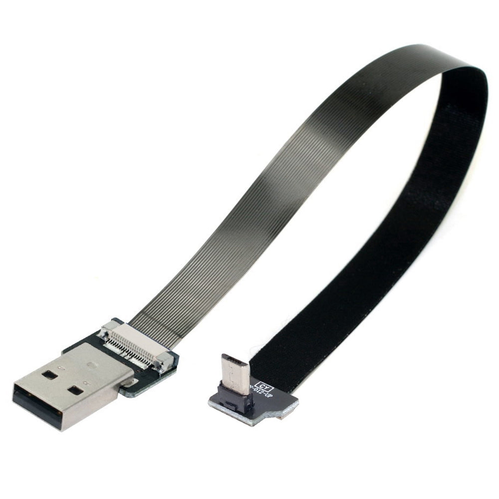 U2-045-UP CN-011-MA/CN-012-UP/CN-01 USB 2.0 Type-A Male to Micro USB 5Pin Male Flat FPC Cable Up Angled Data Transfer Wire for FPV/Disk/Phone