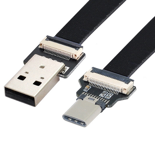 U2-039-BK-0.2M CN-011-MA/CN-013-MA/CN-01 USB 2.0 Type-A Male to USB-C Type-C Male Data Flat Slim FPC Cable for FPV/Disk/Phone