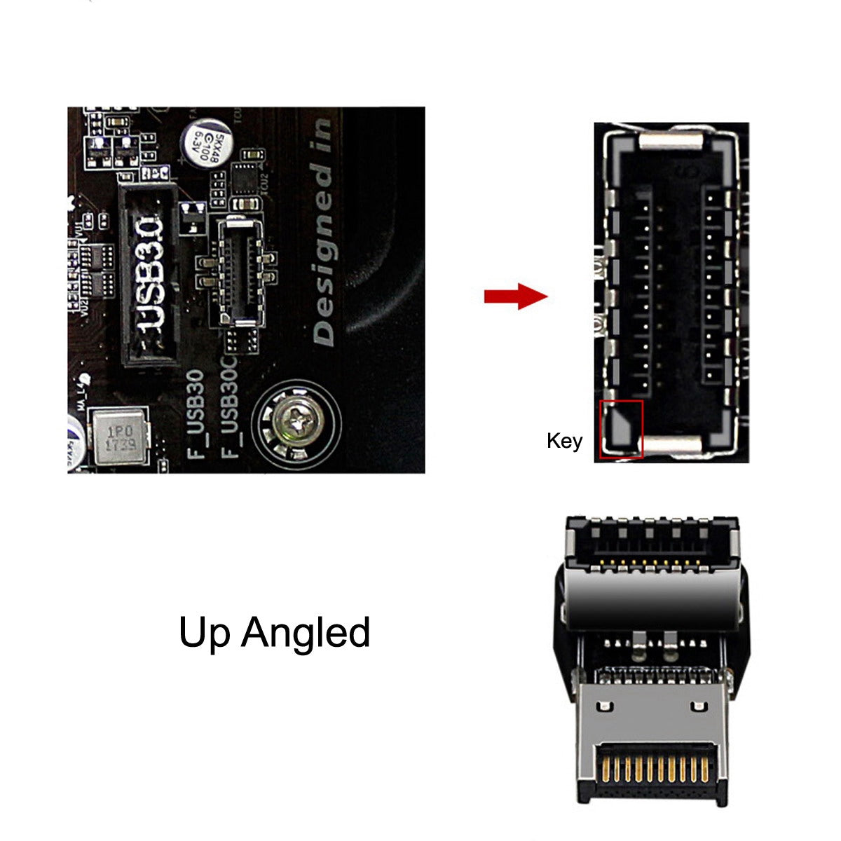 UC-029 2Pcs USB 3.1 Front Panel Header Male to Female Type-E Motherboard Extension Adapter