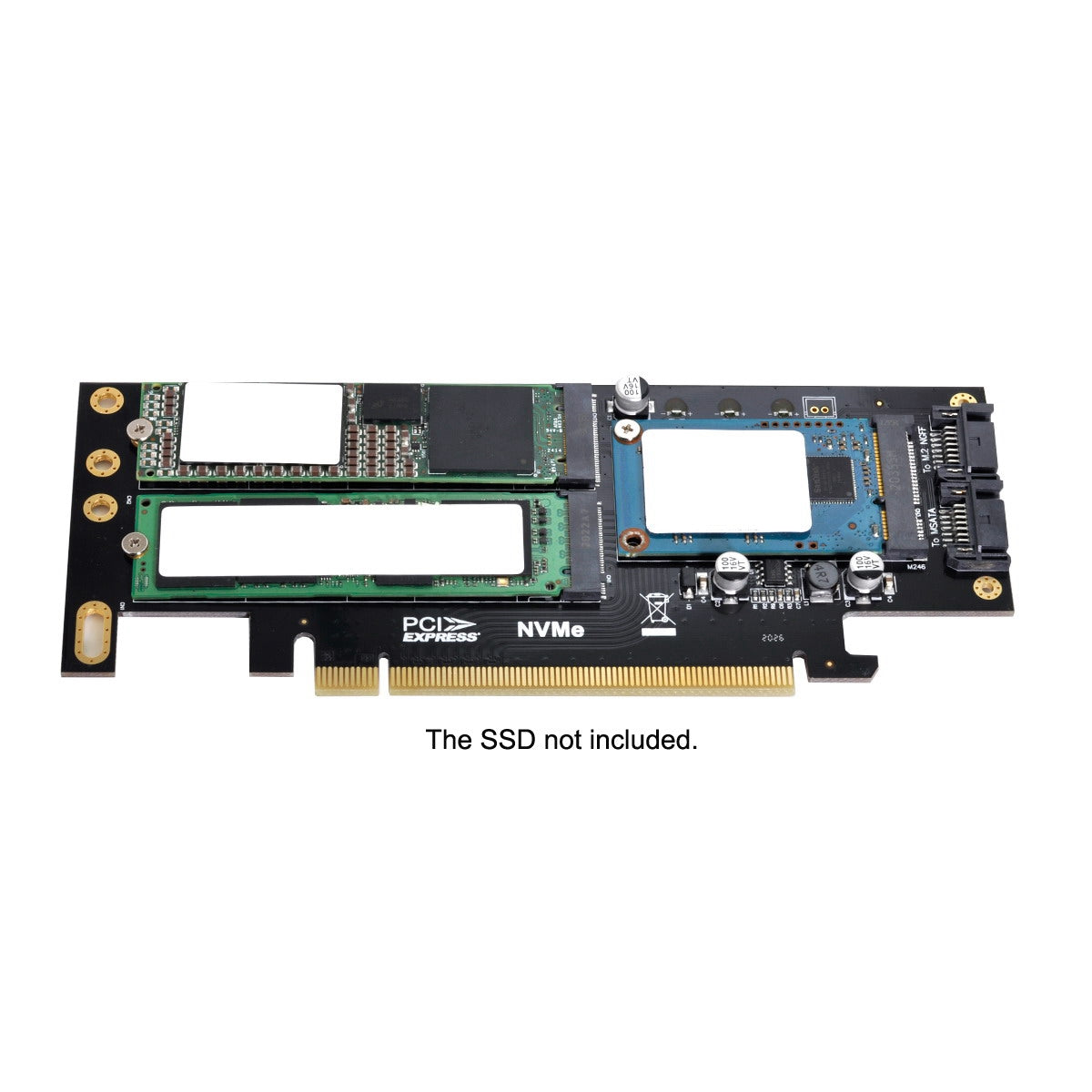 SA-028 3-in-1 PCI Express PCI-E 3.0 + Dual SATA to NGFF NVME mSATA M-Key B/M-key SSD Card Adapter