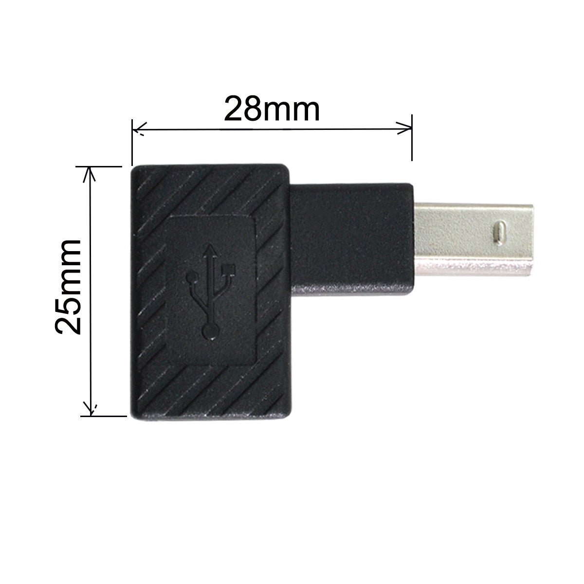 U2-038 4Pcs/Set USB 2.0 B-Type Male to Female 90 Degrees Elbow Adapter Converter