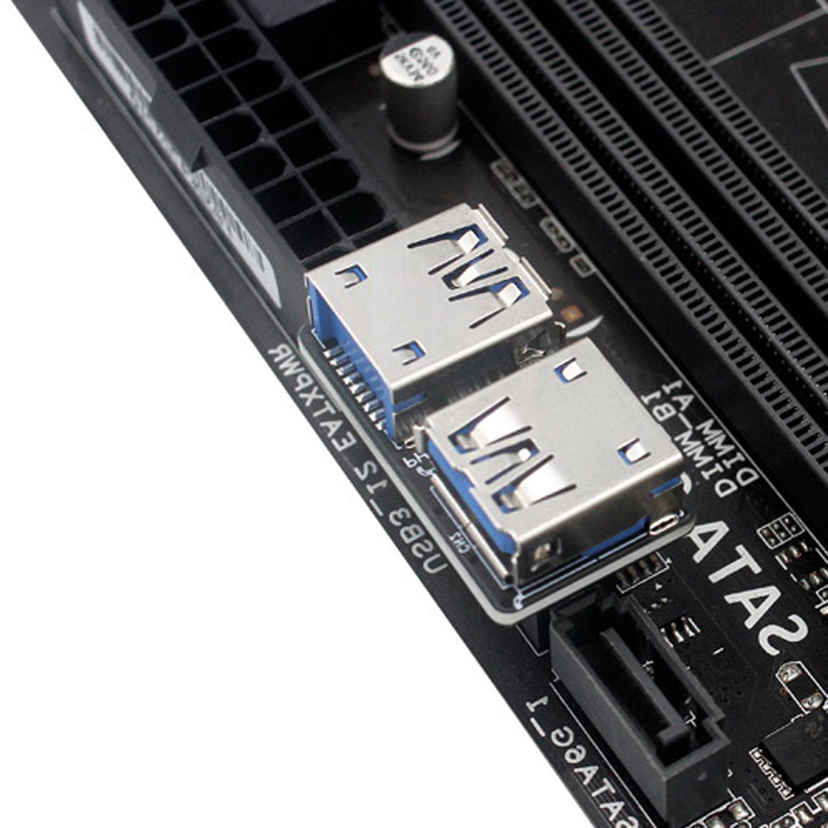 U3-056 Dual USB 3.0 A Type Female to Motherboard 20Pin Box Header Slot PCBA Flat Type Converter Adapter
