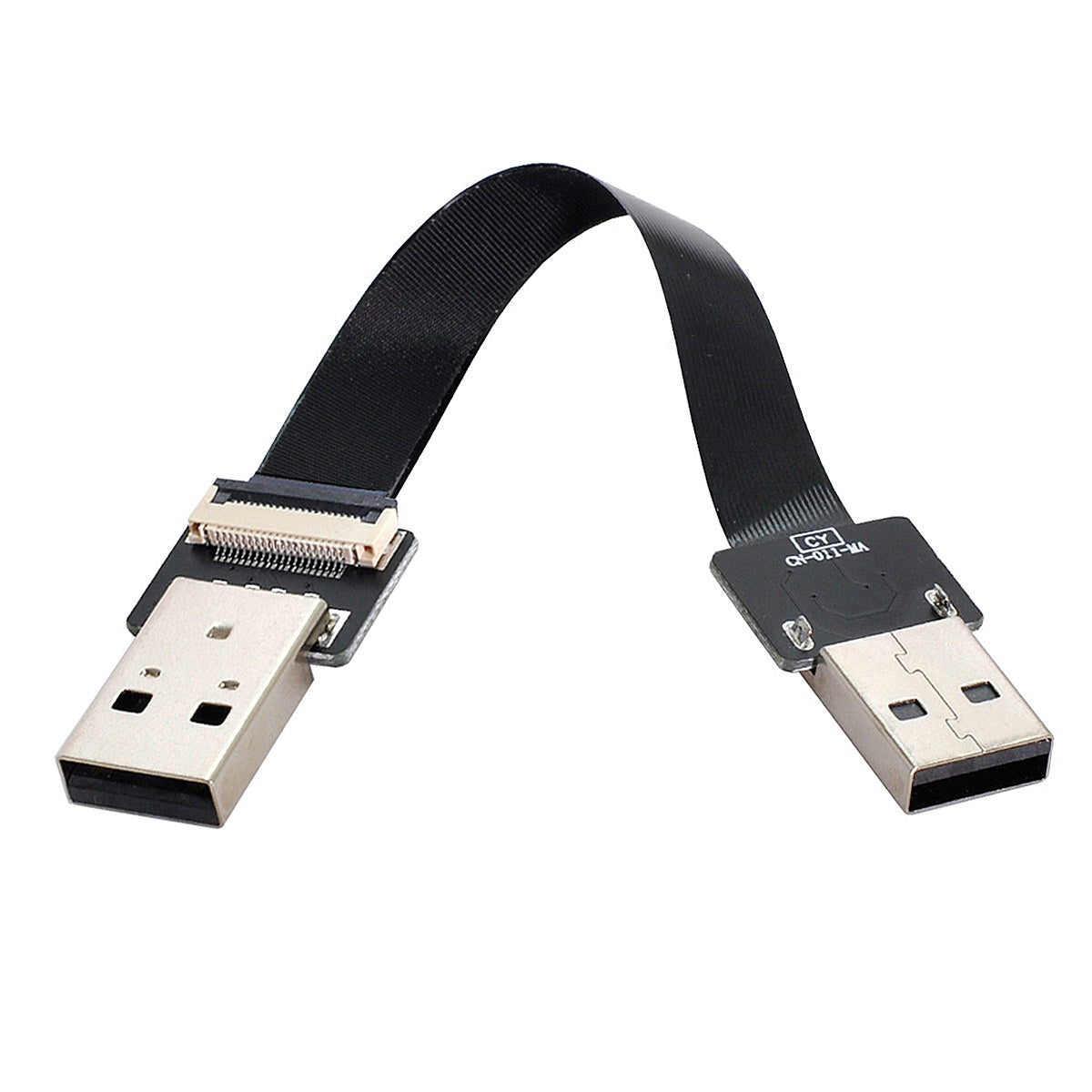 U2-031-BK-0.2M CN-011-MA/CN-011-MA/CN-019-0.2M USB 2.0 Type-A Male to Male Data Transfer Flat FPC Cable for FPV/Disk/Scanner/Printer