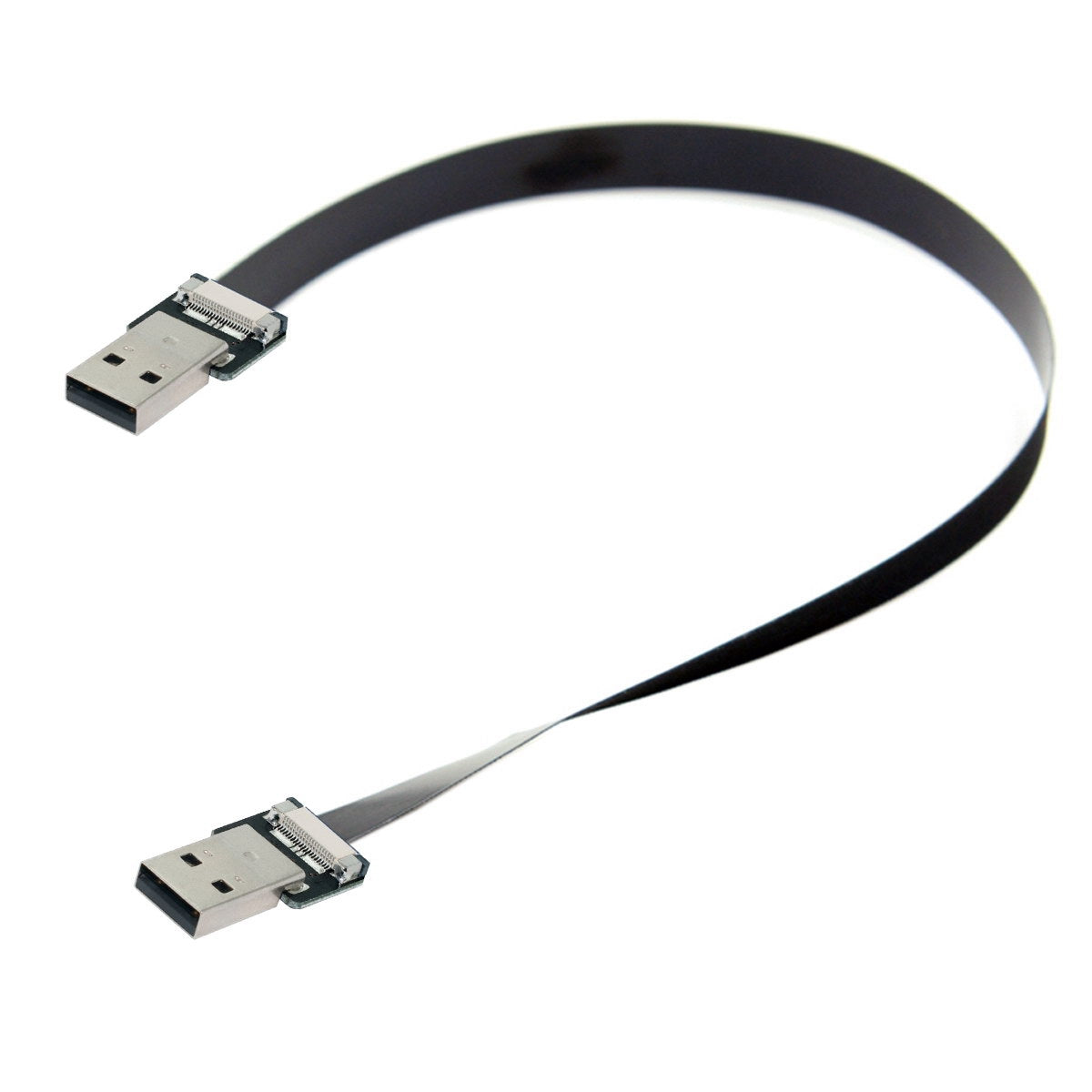 U2-031-BK-0.2M CN-011-MA/CN-011-MA/CN-019-0.2M USB 2.0 Type-A Male to Male Data Transfer Flat FPC Cable for FPV/Disk/Scanner/Printer