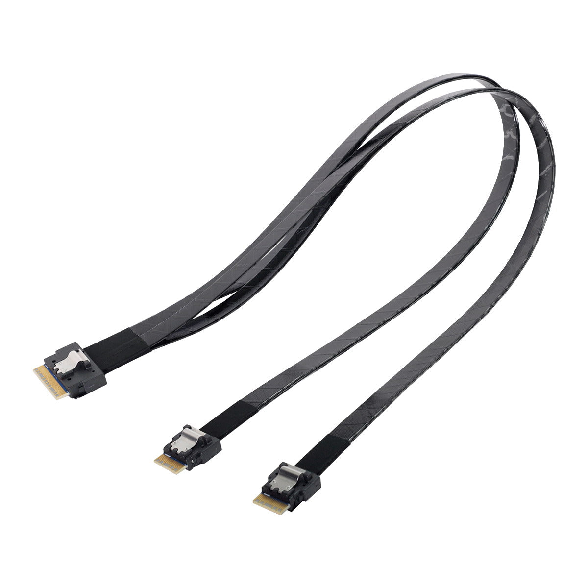 SF-034-0.4M PCI-E Ultraport Slimline SAS Slim 4.0 SFF-8654 8i 74Pin to Dual SFF-8654 4i 38Pin Cable