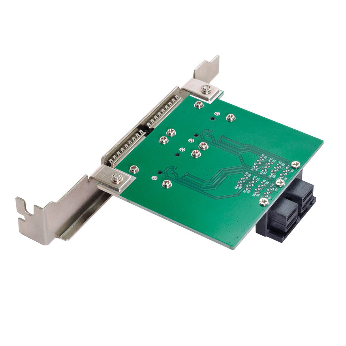 SF-030 Dual Ports Mini SAS SFF-8088 to Internal SAS HD SFF-8643 PCBA Female Adapter with Low Profile Bracket