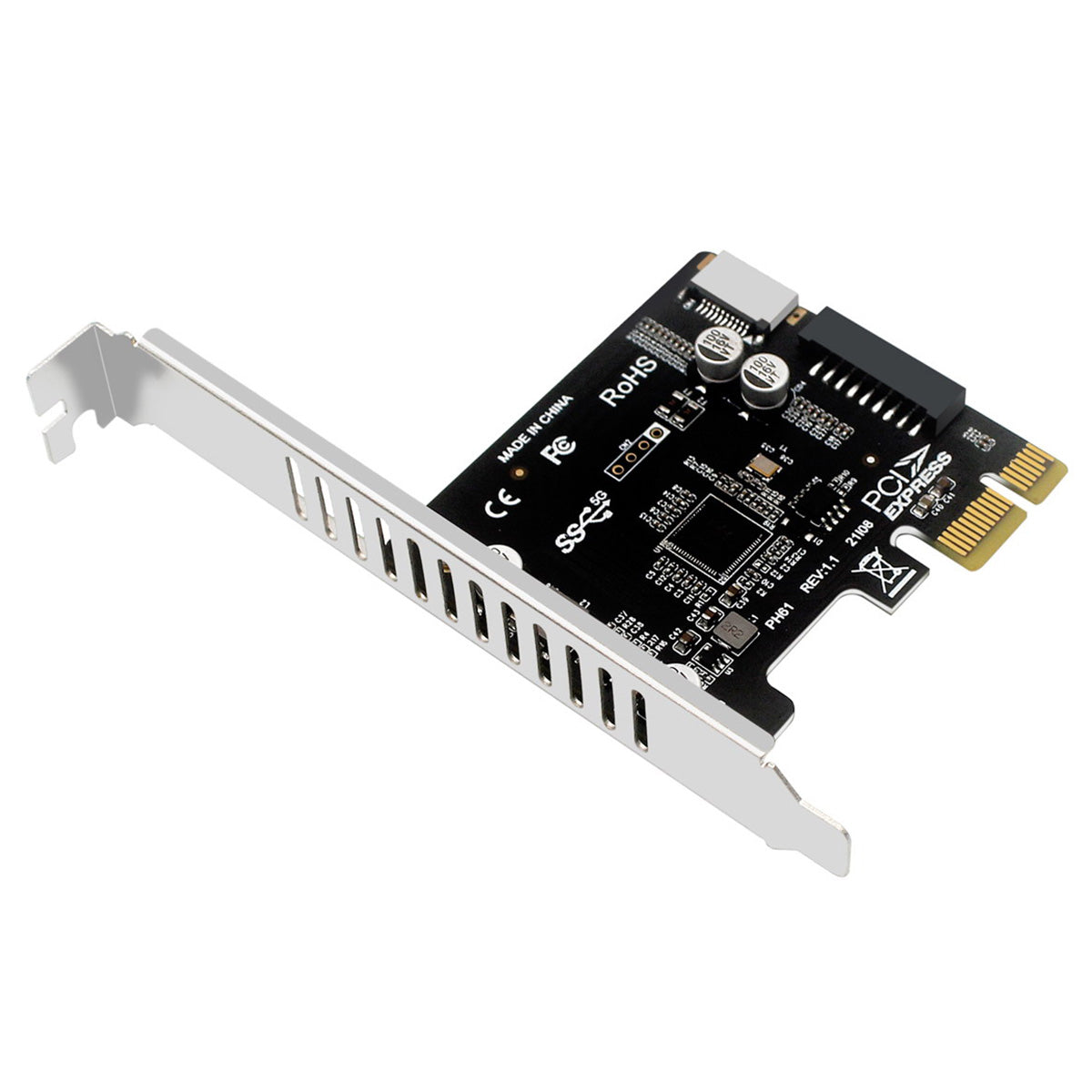 UC-039 Type-E USB 3.1 Front Panel Socket + USB 3.0 20-pin to PCI-E 1X Express Card VL805 Motherboard Adapter