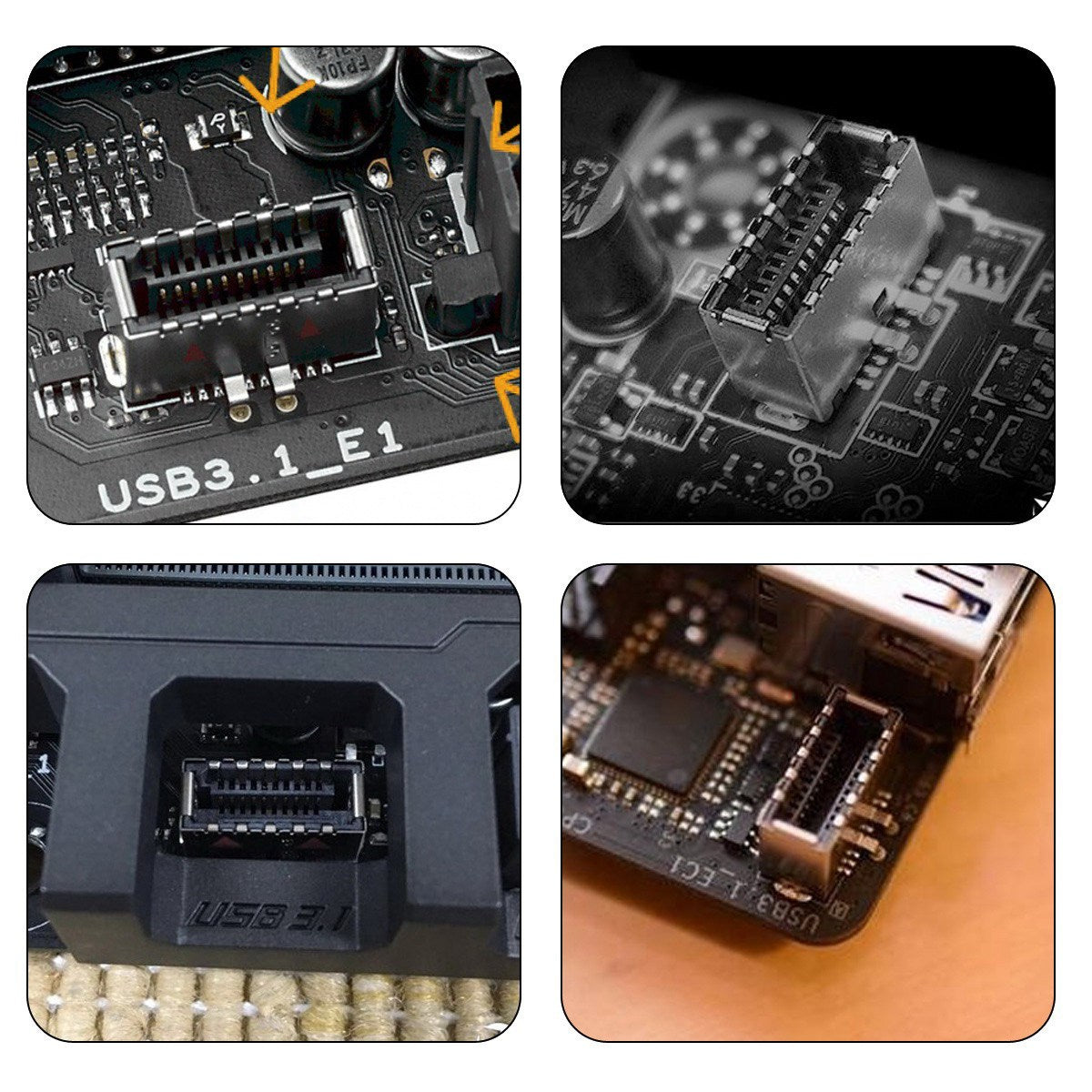UC-039 Type-E USB 3.1 Front Panel Socket + USB 3.0 20-pin to PCI-E 1X Express Card VL805 Motherboard Adapter