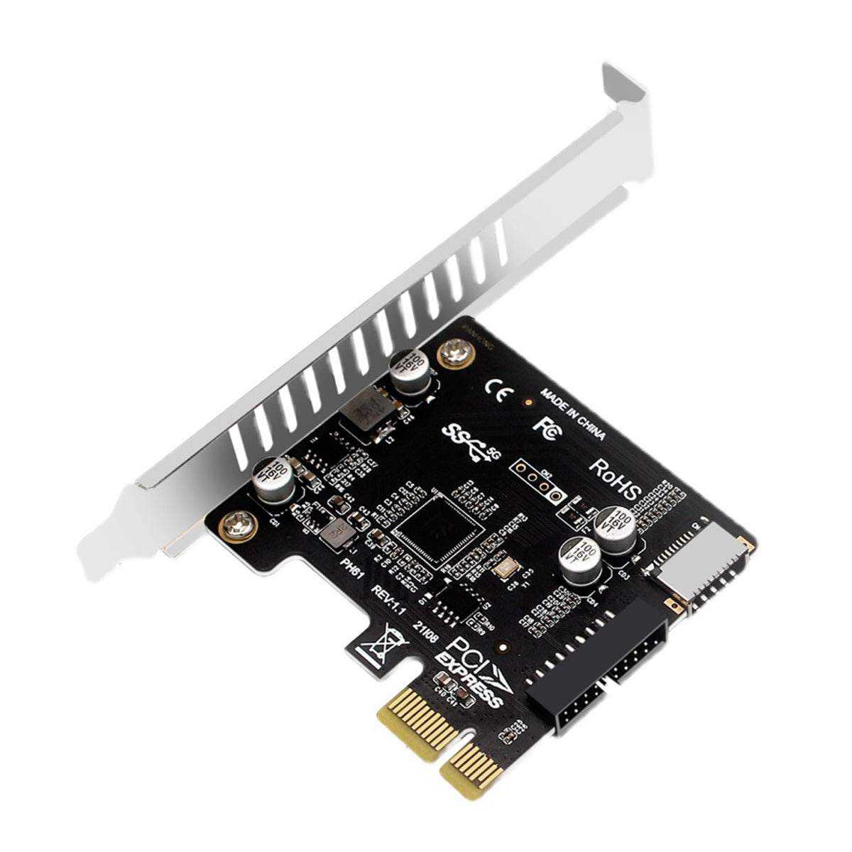 UC-039 Type-E USB 3.1 Front Panel Socket + USB 3.0 20-pin to PCI-E 1X Express Card VL805 Motherboard Adapter