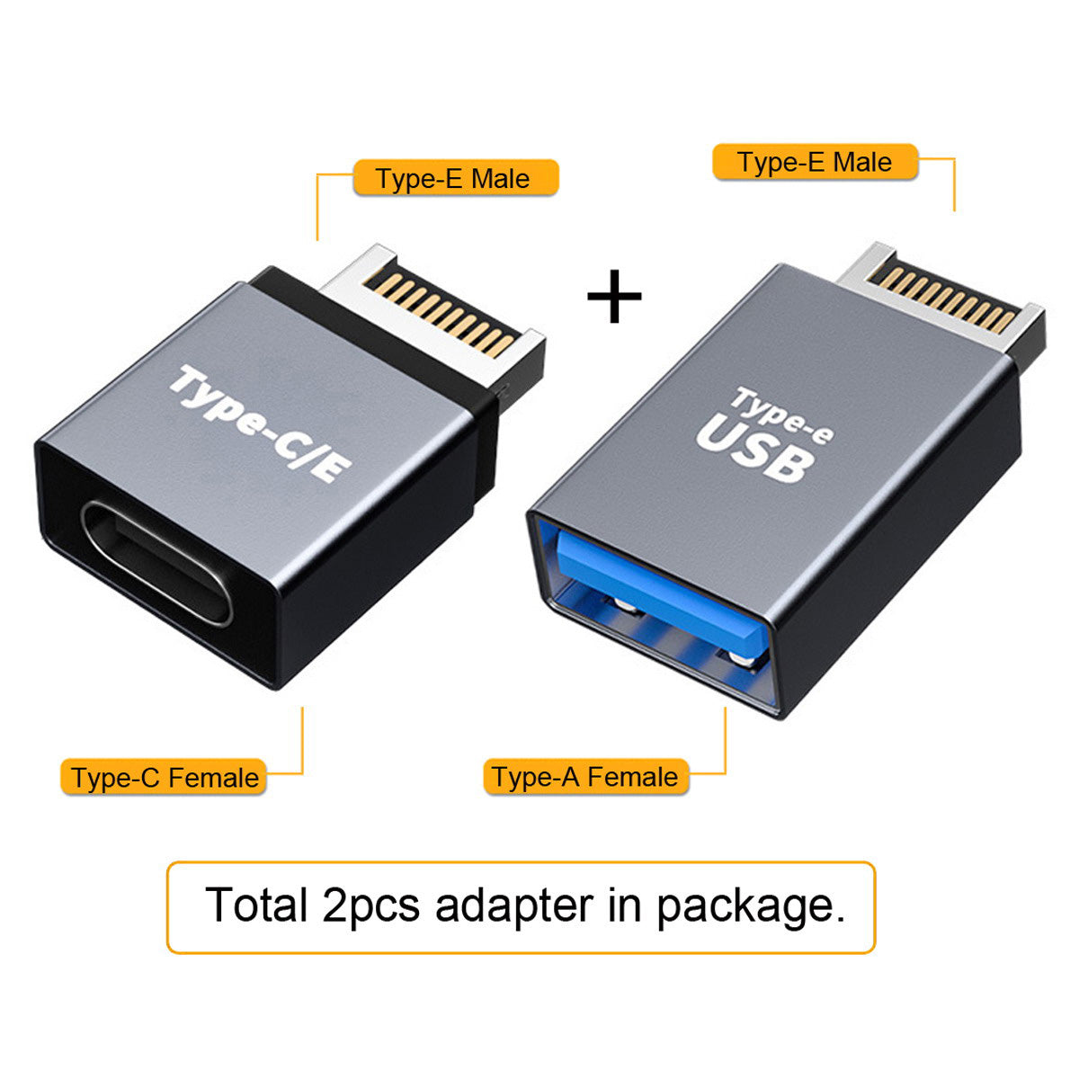 UC-010 2Pcs/Set Type-E Male to Type-C Female + Type-E Male to Type-A Female Converter USB 3.1 Adapter